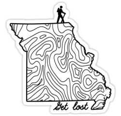 Missouri Hike State Hiking Map Get Lost Hiker Camping shirt ...