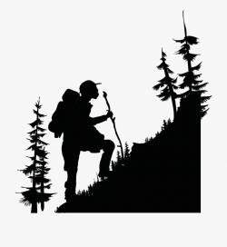 Hiking And Mountain Silhouette Clip Art - Trekking Png ...