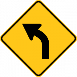 Left Curve Warning Trail Sign | Digital Crayon