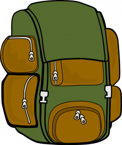Clipart - Backpack (Green/Brown)