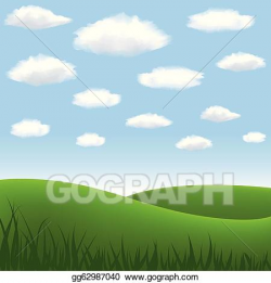 EPS Illustration - Meadow and hills. Vector Clipart ...