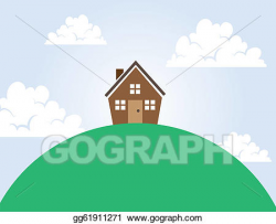 EPS Illustration - House on a hill . Vector Clipart ...