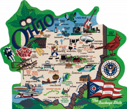 Ohio map fun clipart