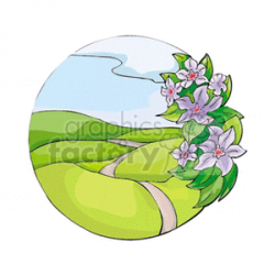 Road through rolling hills clipart. Royalty-free clipart # 163441