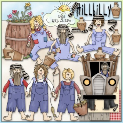 Hillbilly Family Clip Art - Hillbilly Clip Art - Redneck - CU Clip Art & B&W