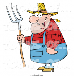 Clipart of a Chubby Hillbilly Farmer Man Chewing on Straw ...