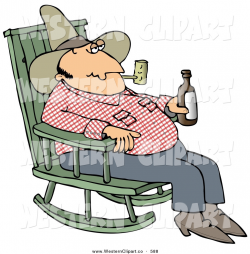 Western Clip Art of a White Hillbilly Cowboy Man Sitting in ...