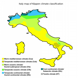 Italy map of Köppen climate classification | MAPS | Pinterest
