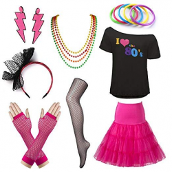 I Loveheart the 80s Costume Set for Women with T-shirt ...