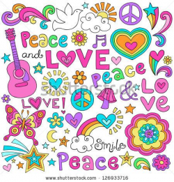 Peace Love and Music Flower Power Groovy Psychedelic ...
