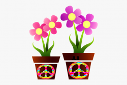 Hippie Clipart Flower Child - Real Flower Pots Clip Art ...