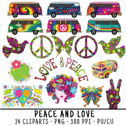 Hippie Clipart, Peace Sign Clipart, Hippie Clip Art, Peace Sign Clip Art,  Hippie Bus PNG, Hippie Van PNG, Clipart Hippie, Peace And Love