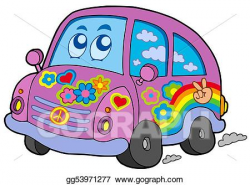 Clip Art - Hippie car. Stock Illustration gg53971277 - GoGraph