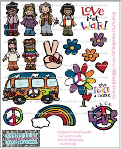 Hippies clip art | 70's theme classroom | Classroom themes ...