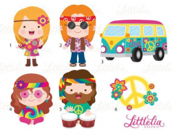 Flower power clipart - hippies clipart - 17040 | Products ...