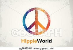 Vector Clipart - Make love not war - hippie style. peace ...