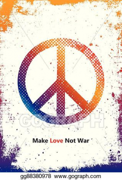 Vector Illustration - Make love not war - hippie style ...