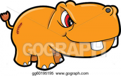 EPS Vector - Angry hippopotamus safari animal . Stock ...