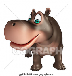 Stock Illustration - Cute hippo cartoon character . Clipart ...