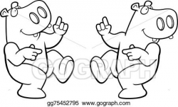 Vector Stock - Hippo dancing. Clipart Illustration ...