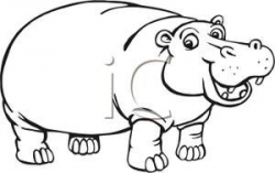 Hippo Outline Drawing | Free download best Hippo Outline ...