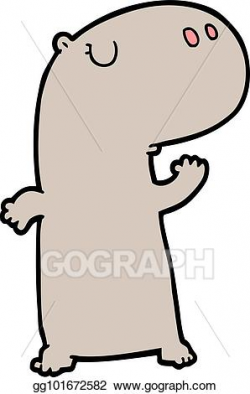 Vector Stock - Cartoon hippopotamus. Clipart Illustration ...