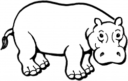 Hippo Clipart Black And White | Free download best Hippo ...