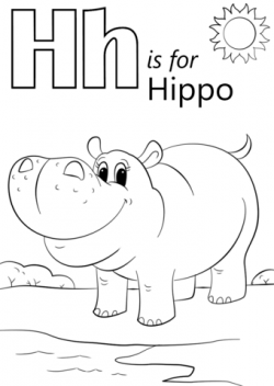 Letter H is for Hippopotamus coloring page | Free Printable ...