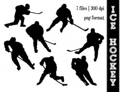 Ice Hockey Silhouettes // Sport Silhouette // Sports Clipart // Athletic,  Athlete Silhouettes