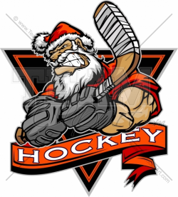 Christmas Hockey Clipart Image. Easy to Edit Vector Format.