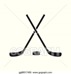 EPS Illustration - Crossed hockey sticks and puck icon ...