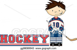 EPS Illustration - Cartoon hockey boy. Vector Clipart ...