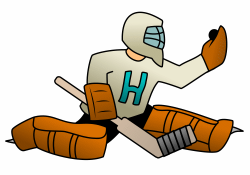 Drawing a cartoon hockey goaltender