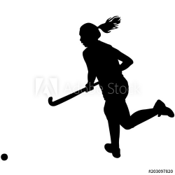 Woman Field hockey Player silhouette, Female Field hockey ...