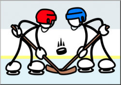 Clip Art: Stick Guy Ice Hockey Face Off Color I abcteach.com ...