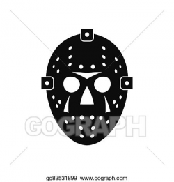Vector Illustration - Halloween hockey mask black simple ...