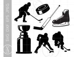 Hockey Svg Cut File Clipart Downloads | Hockey Svg Cut Files Dxf Pdf  Silhouette Art | Hockey Theme Clipart Sports Art SC108