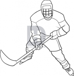Hockey Player Sketch at PaintingValley.com | Explore ...