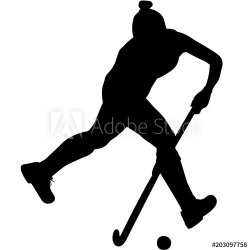 Woman Field hockey Player silhouette, Female Field hockey ...