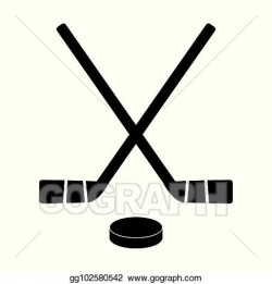 EPS Vector - Two crossed hockey sticks and puck. Stock ...