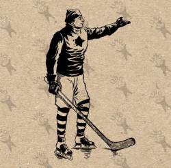 Vintage Hockey Player image Instant Download printable ...
