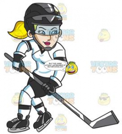 A Female Hockey Player Swirls Into The Ice Rink