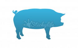 Pig Decal - custom hog shaped vinyl window sticker