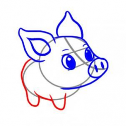 How to Draw a Simple Pig, Step by Step, Farm animals ...