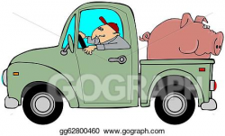 Stock Illustration - Truck hauling a hog. Clipart gg62800460 ...
