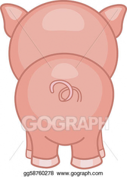 EPS Vector - Pig back view. Stock Clipart Illustration ...