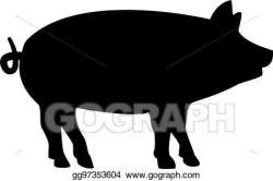 Vector Stock - Pig silhouette. Clipart Illustration ...