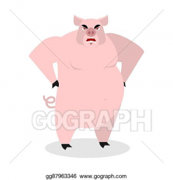 Vector Stock - Angry pig. aggressive wild boar. big boar ...