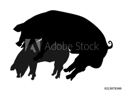 Pig sex vector silhouette illustration. Pigs mating on farm ...