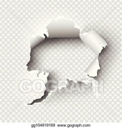 Vector Illustration - Hole torn in ripped paper on ...
